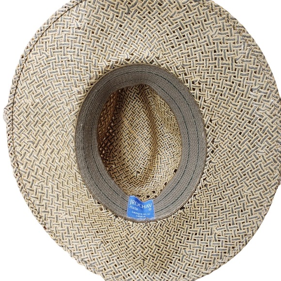 J Rochav Plantation Straw Sun Hat Western Natural Outdoors Garden Made in Mexico - Picture 5 of 6